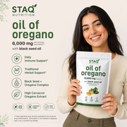STAQ Oregano Oil with Black Seed Oil, Softgel, 4X Strength Carvacrol & Thymoquinone | Plant Based, Non-GMO