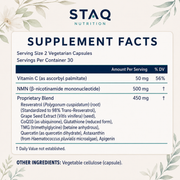 STAQ NMN Ultimate | 10-in-1 Longevity Supplement | NAD+ Supplement Precursor